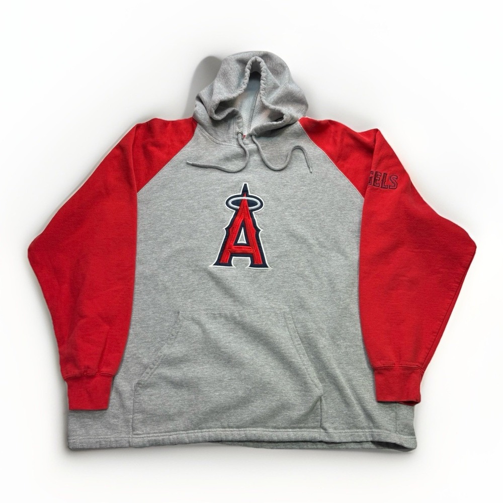 Vintage Y2K Lee Sports Anaheim Angels Majestic Men's Hoodie Pullover Baseball L - Picture 1 of 16